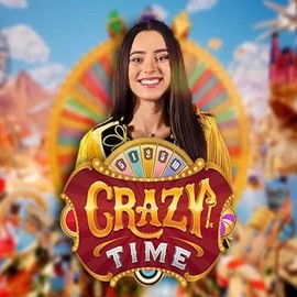 Crazy Time slot logo by Evolution at Spin Dynasty Casino